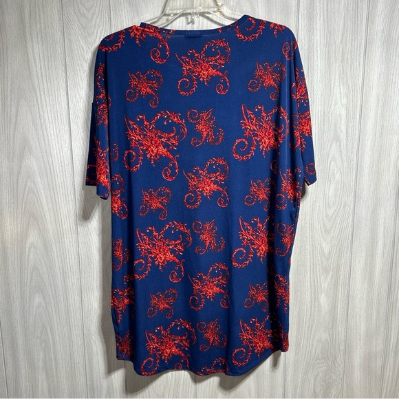 LuLaRoe NWT Blue And Red High Low Irma Shirt Size XS - Picture 4 of 8